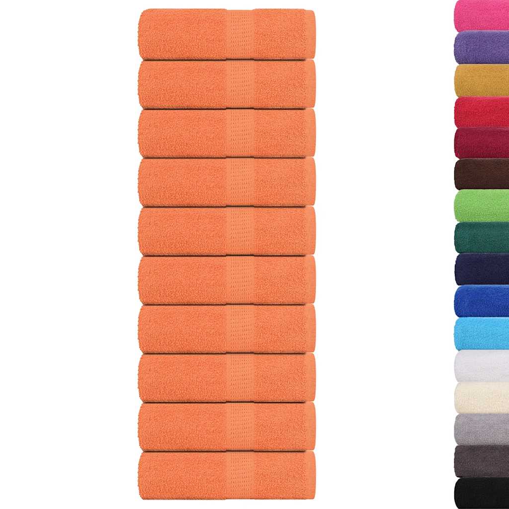 vidaXL Toallas de jabón 10 uds naranja 30x30 cm 360 gsm 100% algodón