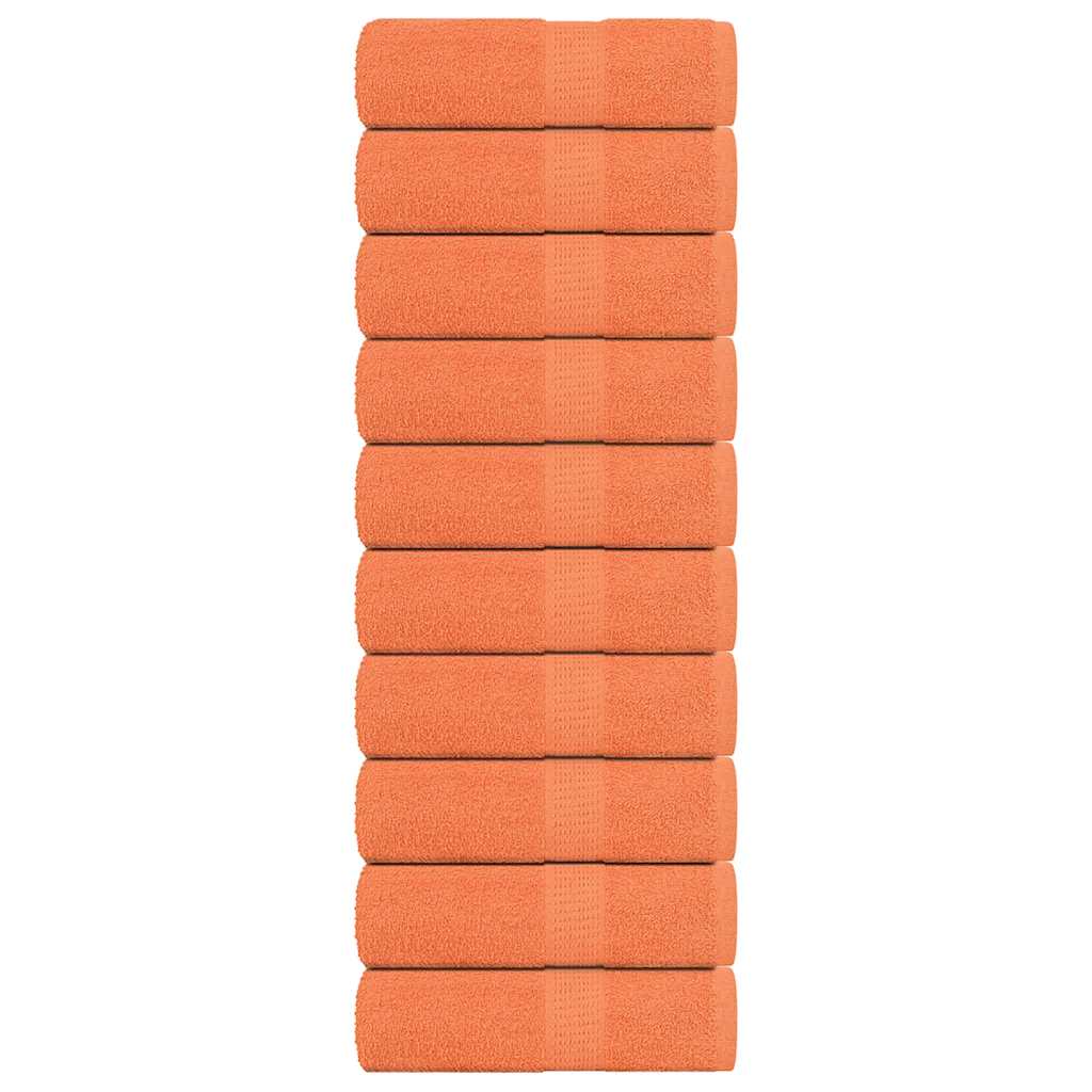 vidaXL Toallas de visita 10 uds naranja 30x50cm 360gsm 100% algodón