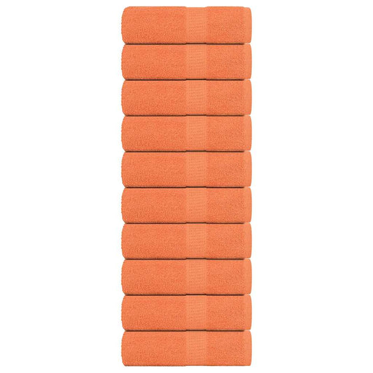 vidaXL Toallas de visita 10 uds naranja 30x50cm 360gsm 100% algodón