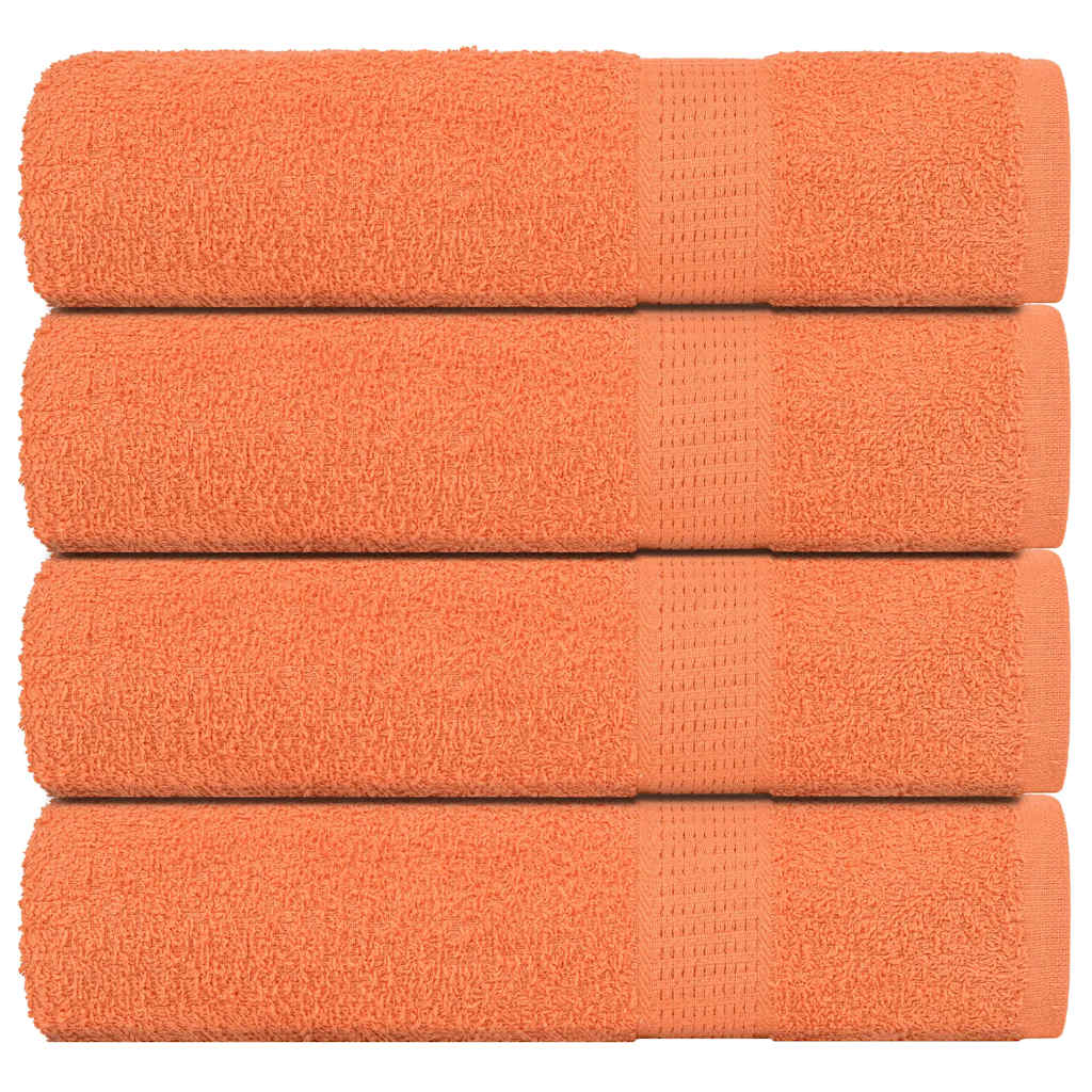 vidaXL Toallas de mano 4 uds naranja 50x100 cm 360 gsm 100% algodón