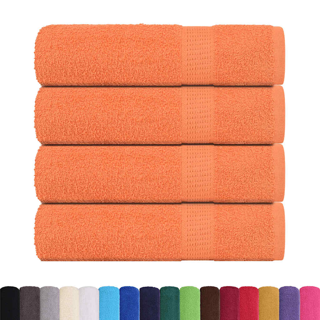 vidaXL Toallas de mano 4 uds naranja 50x100 cm 360 gsm 100% algodón