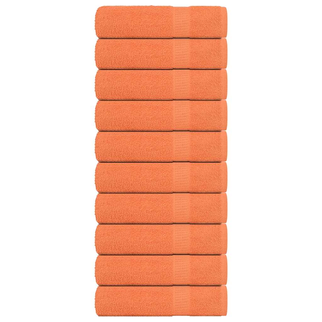 vidaXL Toallas de mano 10 uds naranja 50x100cm 360 gsm 100% algodón