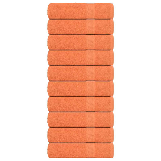 vidaXL Toallas de mano 10 uds naranja 50x100cm 360 gsm 100% algodón