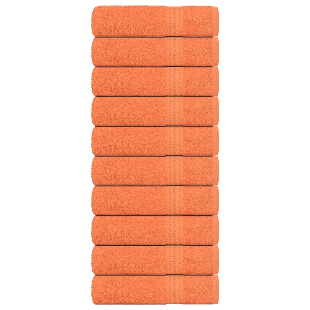 vidaXL Toallas de invitados 10uds 100% algodón naranja 70x140cm 360gsm