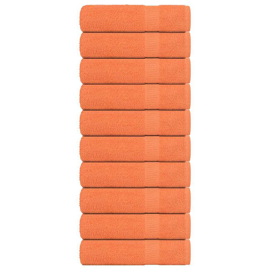 vidaXL Toallas de invitados 10uds 100% algodón naranja 70x140cm 360gsm