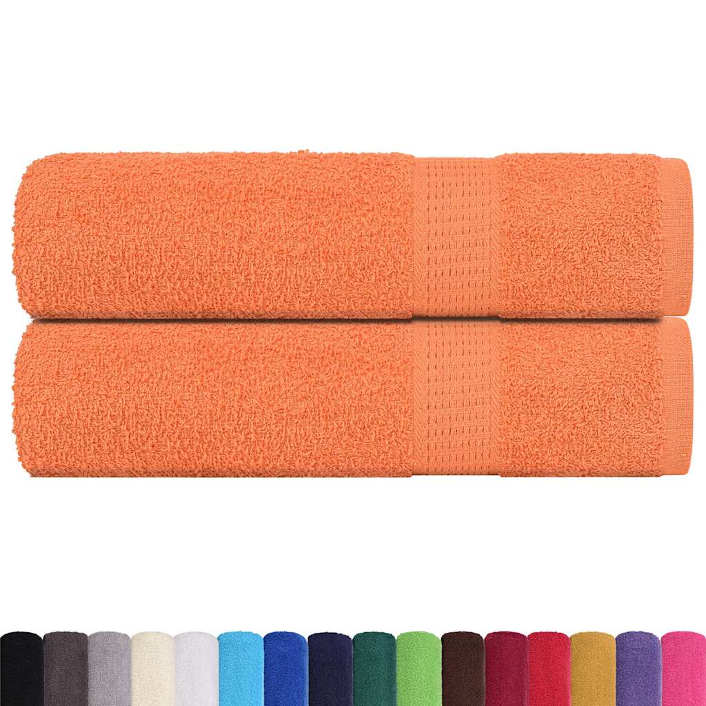 vidaXL Toallas de baño 2 uds naranja 100x150 cm 360 gsm 100% algodón