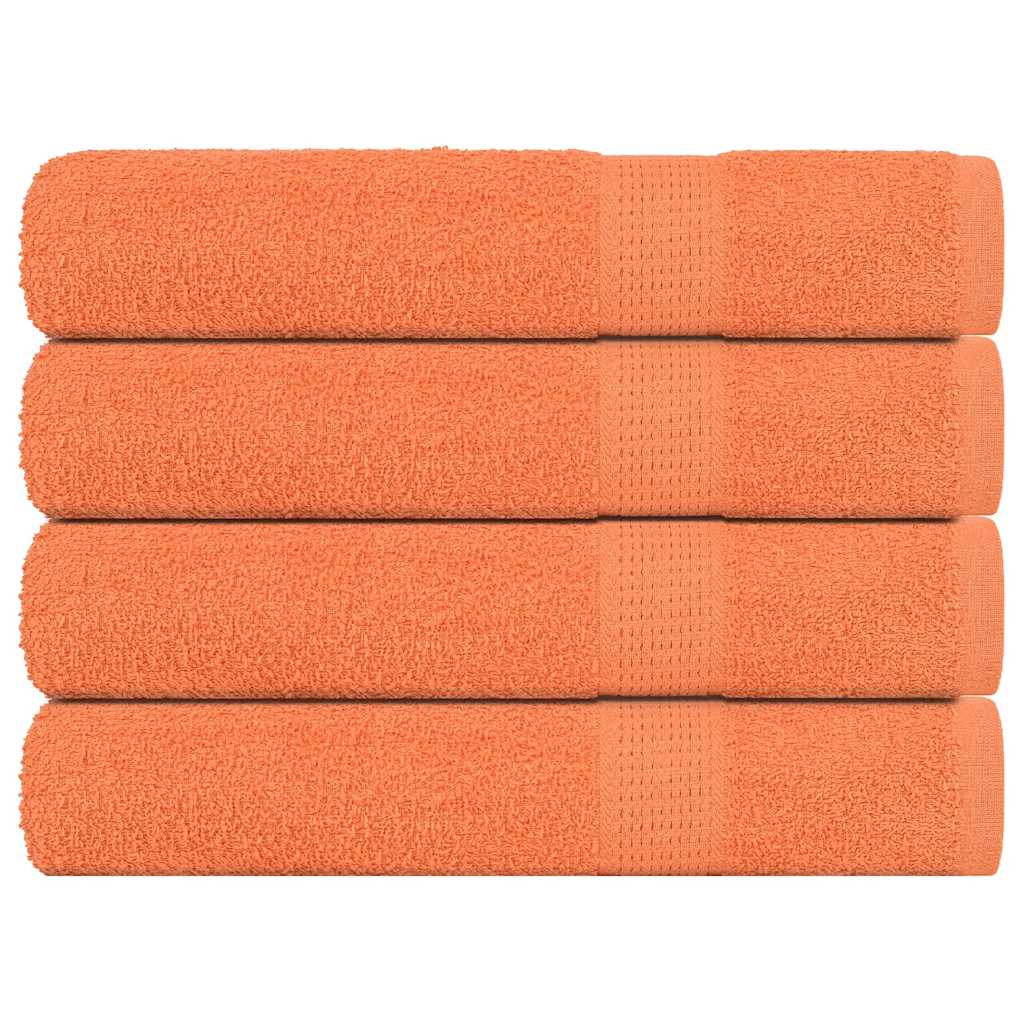 vidaXL Toallas de sauna 4 uds 100% algodón naranja 80x200 cm 360 gsm