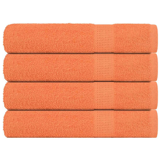 vidaXL Toallas de sauna 4 uds 100% algodón naranja 80x200 cm 360 gsm