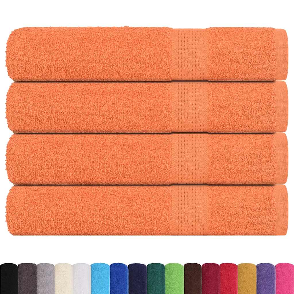 vidaXL Toallas de sauna 4 uds 100% algodón naranja 80x200 cm 360 gsm