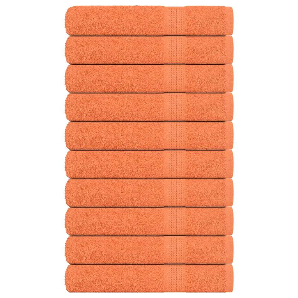 vidaXL Toallas de sauna 10 uds 100% algodón naranja 80x200 cm 360 gsm