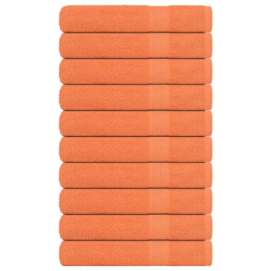 vidaXL Toallas de sauna 10 uds 100% algodón naranja 80x200 cm 360 gsm