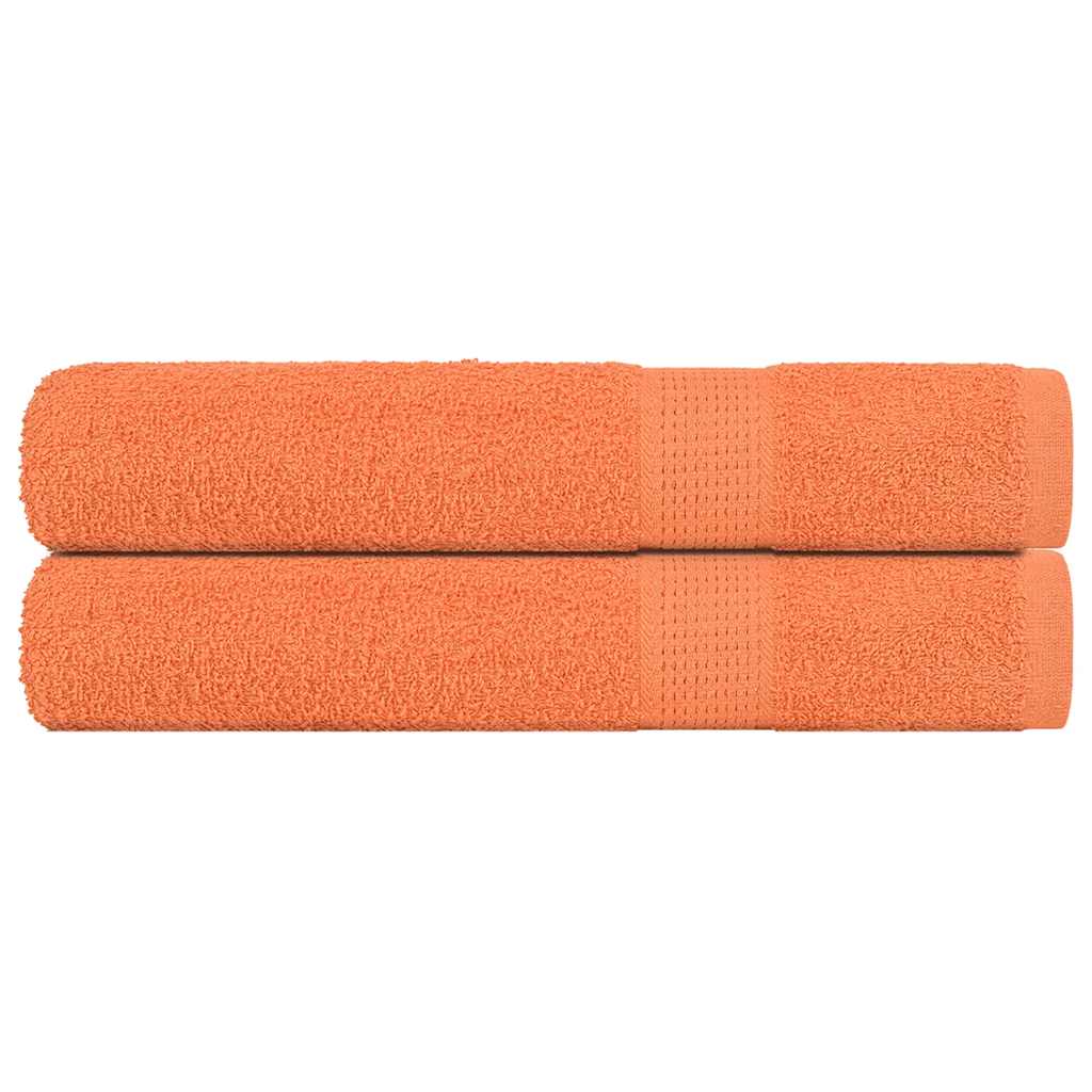 vidaXL Toallas 2 uds 100% algodón naranja 100x200 cm 600 gsm