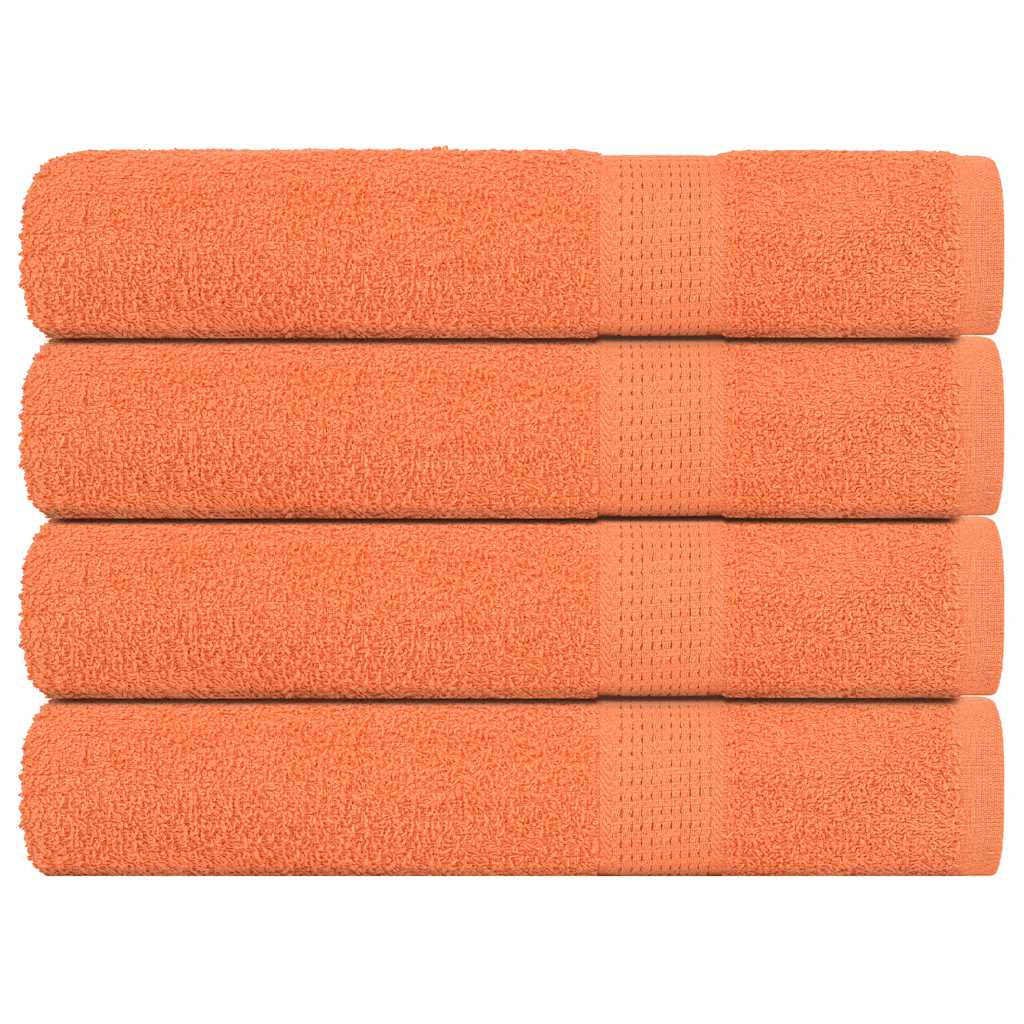 vidaXL Toallas 4 uds 100% algodón naranja 100x200 cm 600 gsm