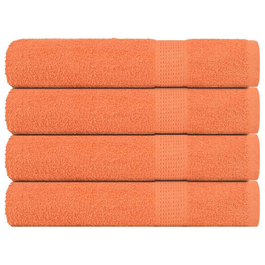 vidaXL Toallas 4 uds 100% algodón naranja 100x200 cm 600 gsm