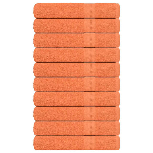 vidaXL Toallas 10 uds 100% algodón naranja 100x200 cm 600 gsm