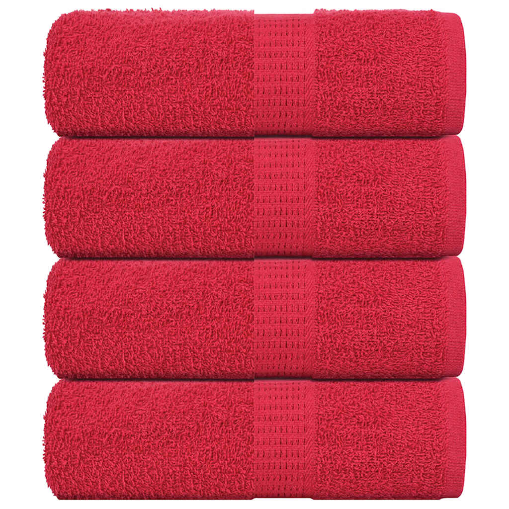 vidaXL Toallas 4 uds 100% algodón rojo 30x30 cm 360 gsm