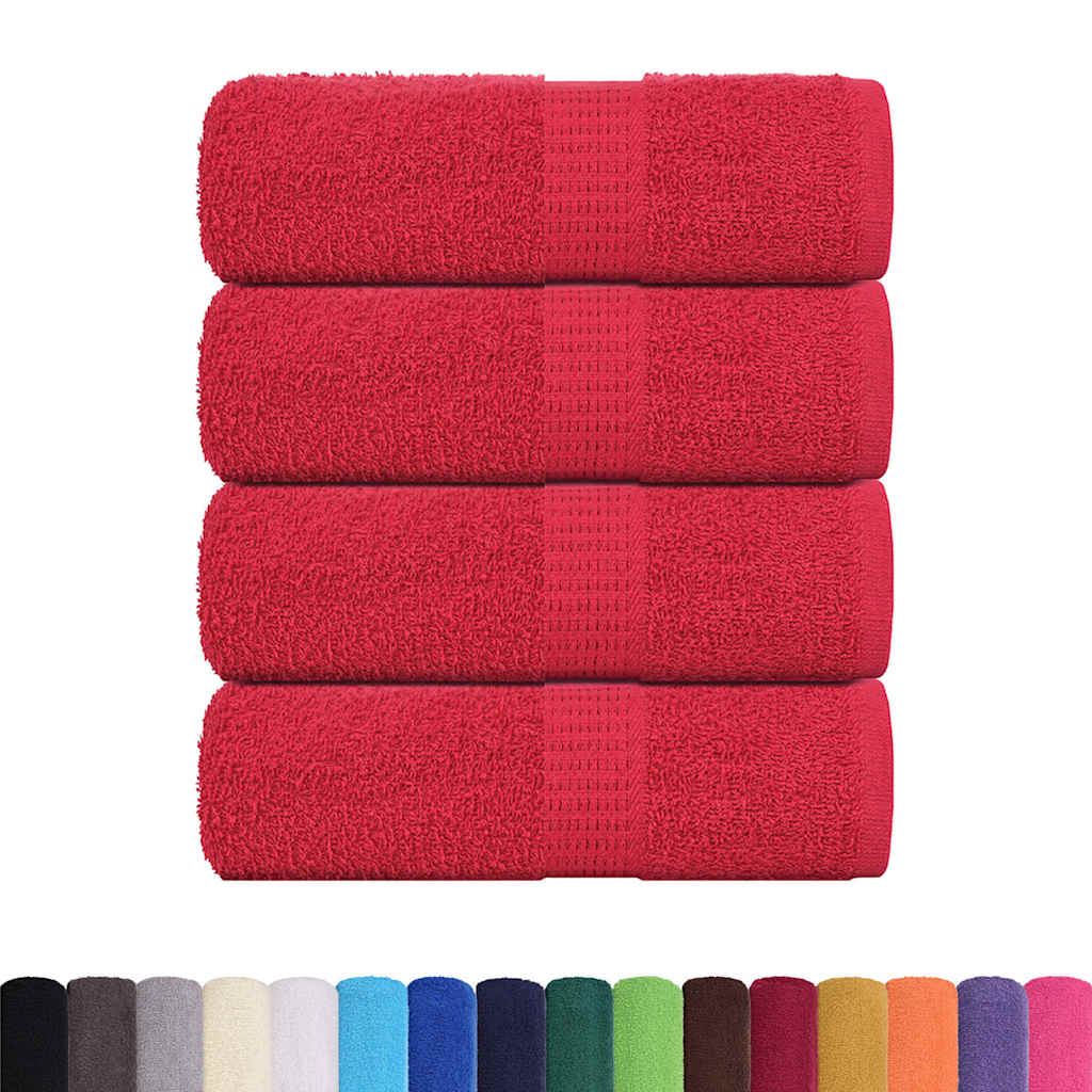 vidaXL Toallas 4 uds 100% algodón rojo 30x30 cm 360 gsm