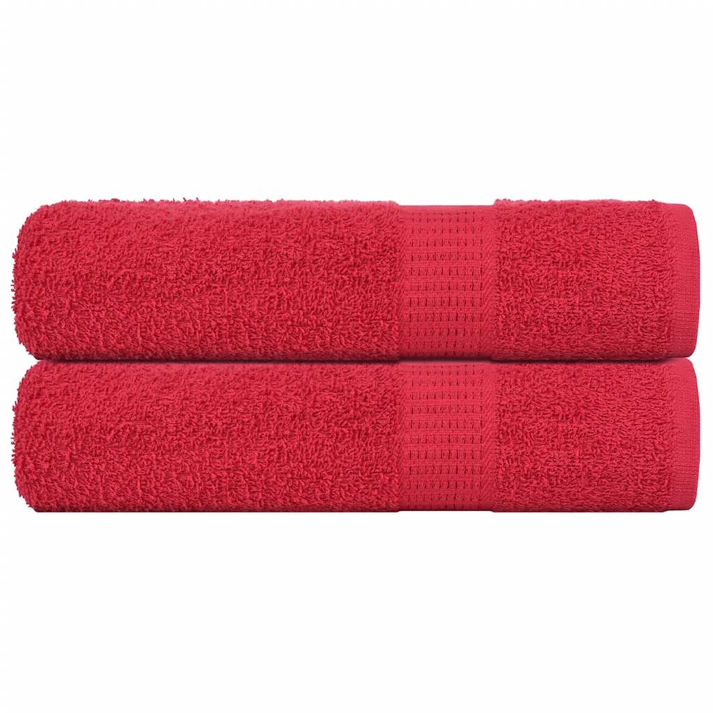 vidaXL Toallas de mano 2 uds 100% algodón rojo 50x100 cm 360 gsm