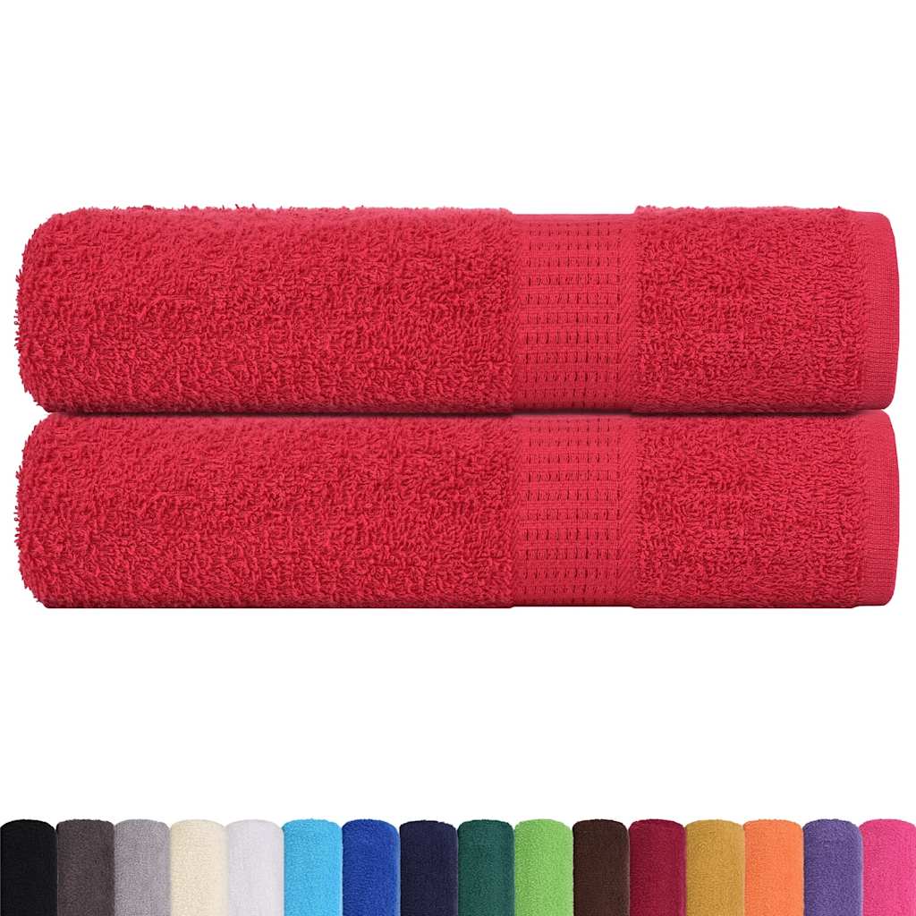 vidaXL Toallas de baño 2 uds rojo 100x150 cm 360 gsm 100% algodón