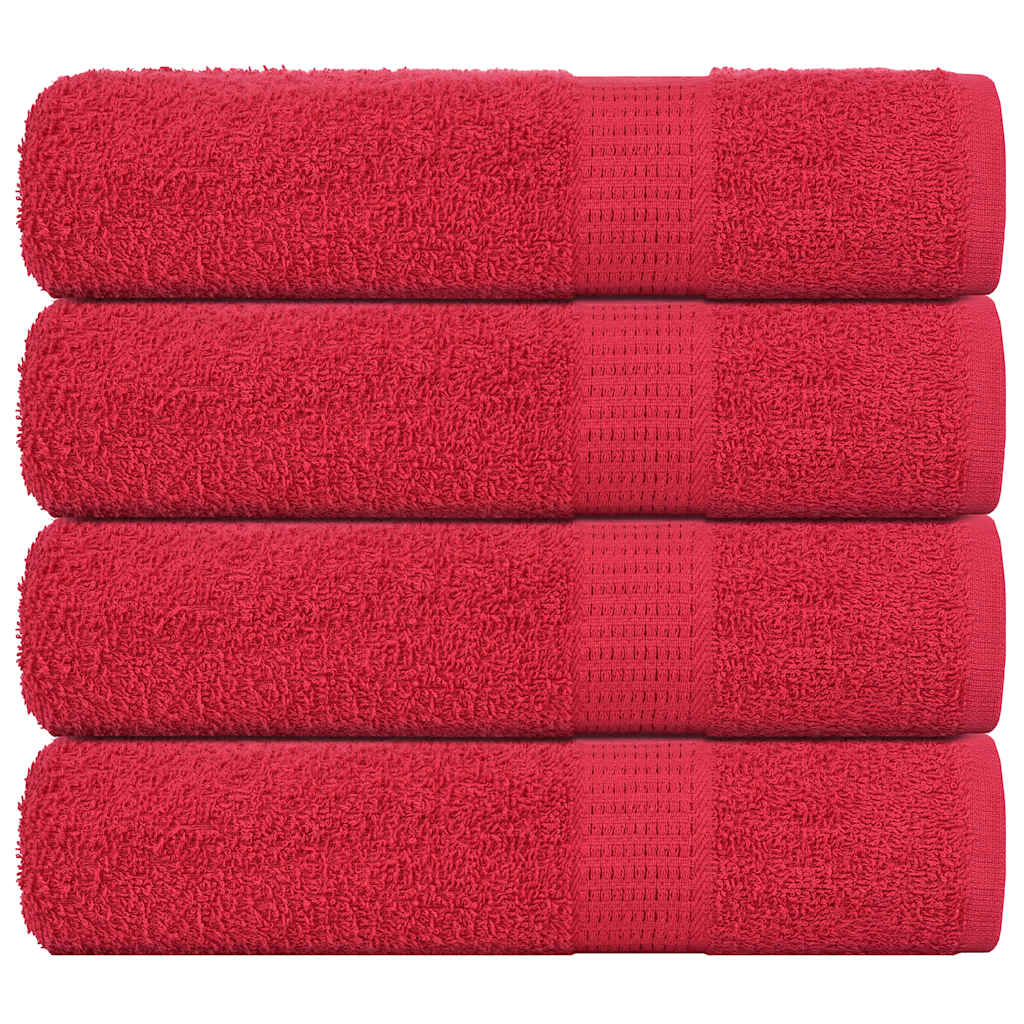 vidaXL Toallas de baño 4 uds rojo 100x150 cm 360 gsm 100% algodón