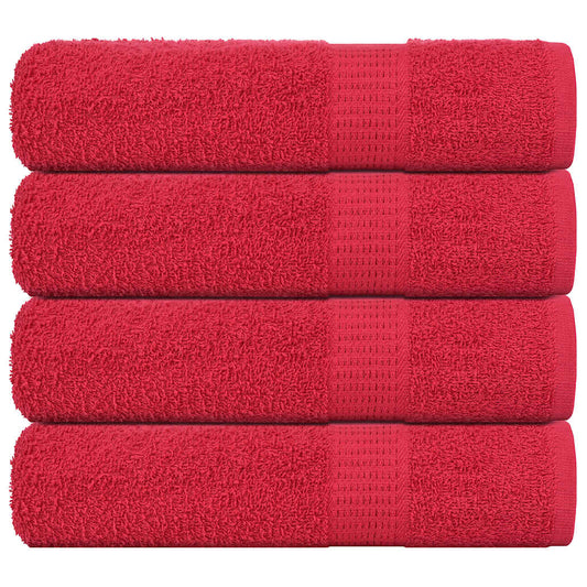 vidaXL Toallas de baño 4 uds rojo 100x150 cm 360 gsm 100% algodón