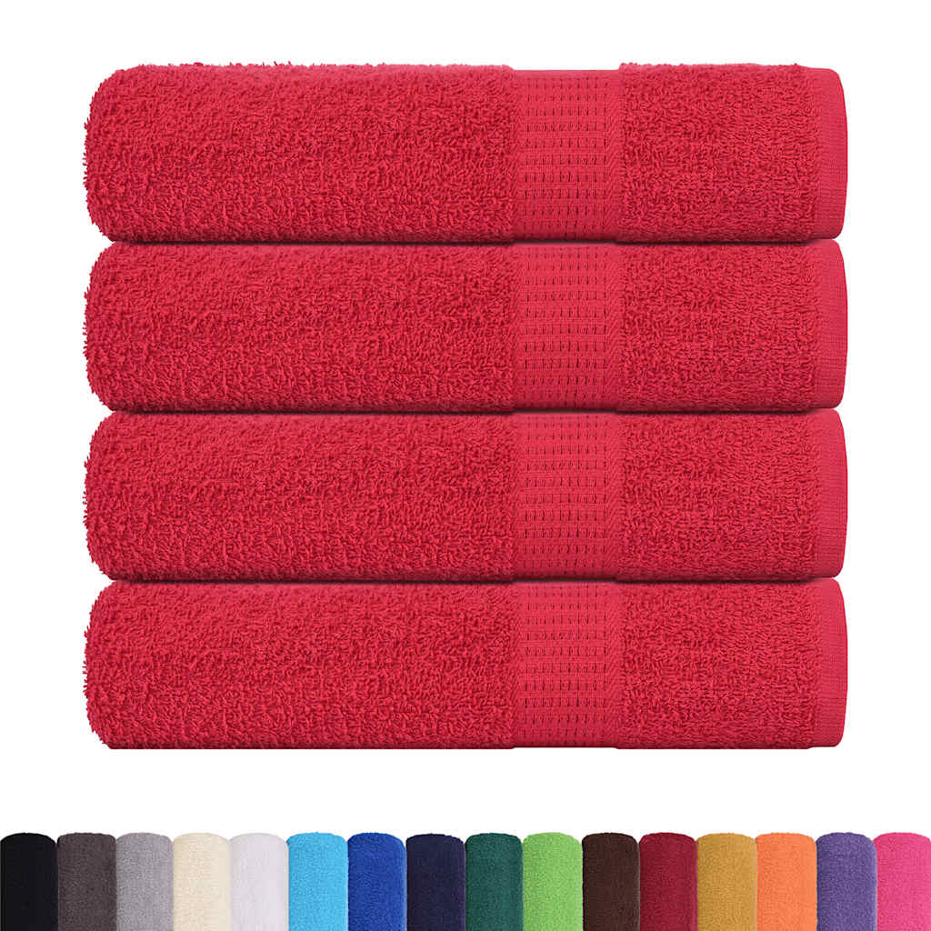 vidaXL Toallas de baño 4 uds rojo 100x150 cm 360 gsm 100% algodón