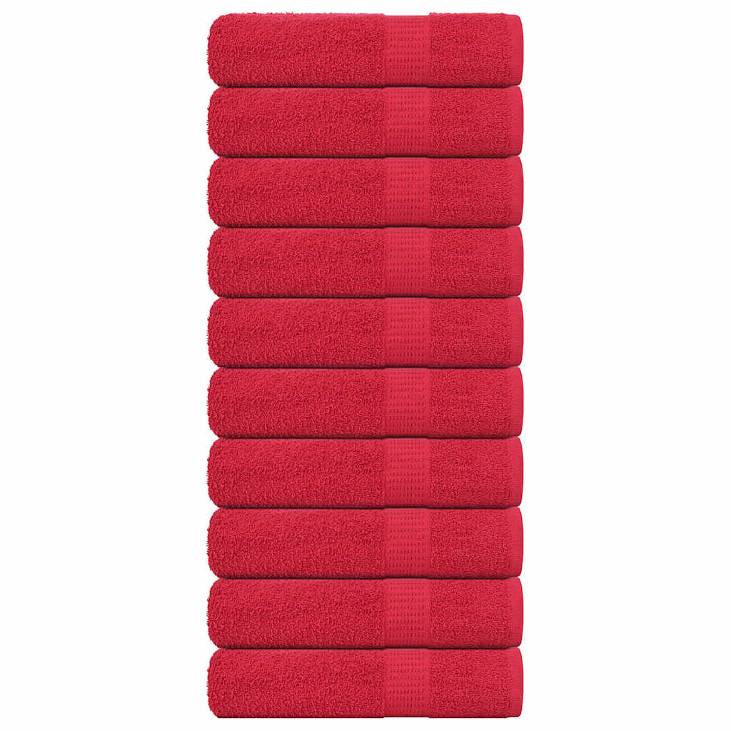 vidaXL Toallas de baño 10 uds rojo 100x150 cm 360 gsm 100% algodón