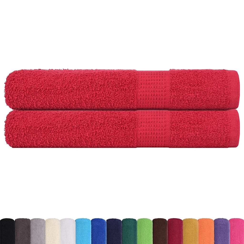 vidaXL Toallas de sauna 2 uds 100% algodón rojo 80x200 cm 360 gsm