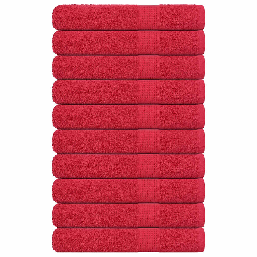 vidaXL Toallas de sauna 10 uds 100% algodón rojo 80x200 cm 360 gsm