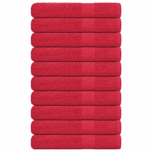 vidaXL Toallas de sauna 10 uds 100% algodón rojo 80x200 cm 360 gsm