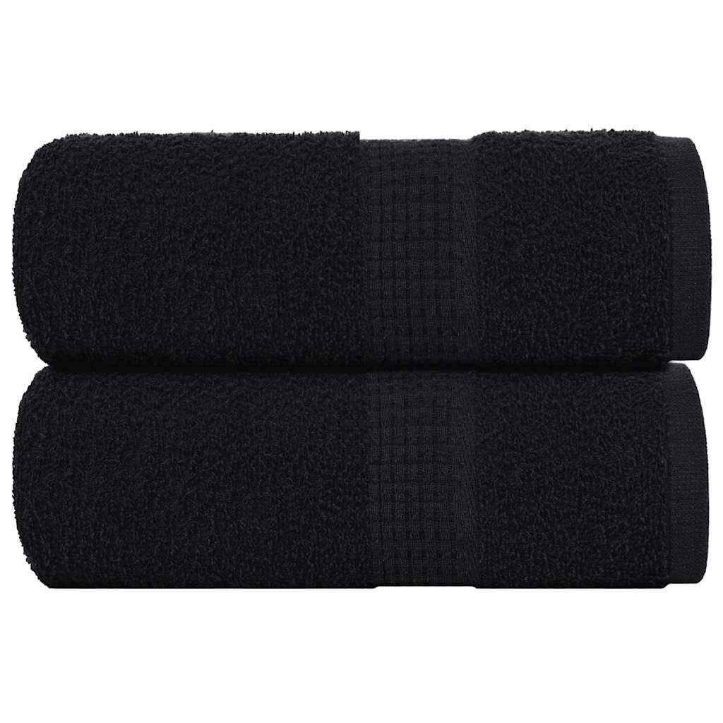 vidaXL Toallas de jabón 2 uds negro 30x30 cm 360 gsm 100% algodón