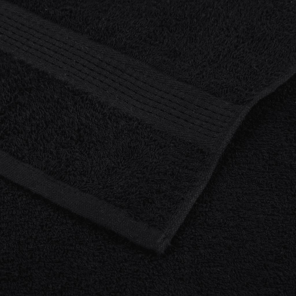 vidaXL Toallas de mano 2 uds negro 50x100 cm 360 gsm 100% algodón