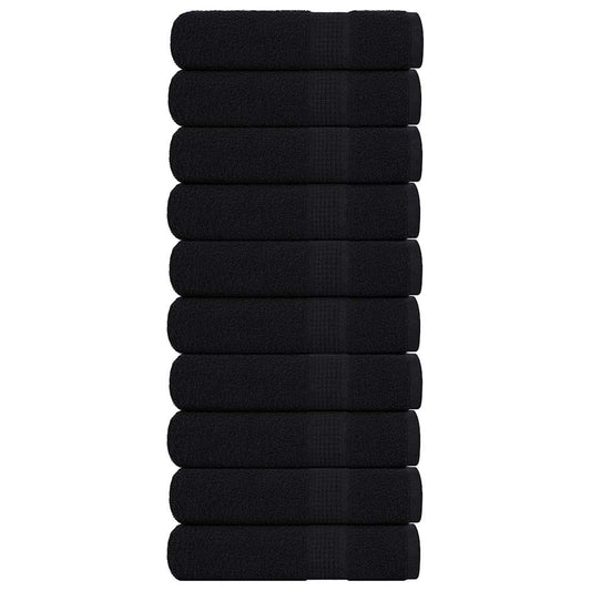 vidaXL Toallas de mano 10 uds negro 50x100cm 360 gsm 100% algodón