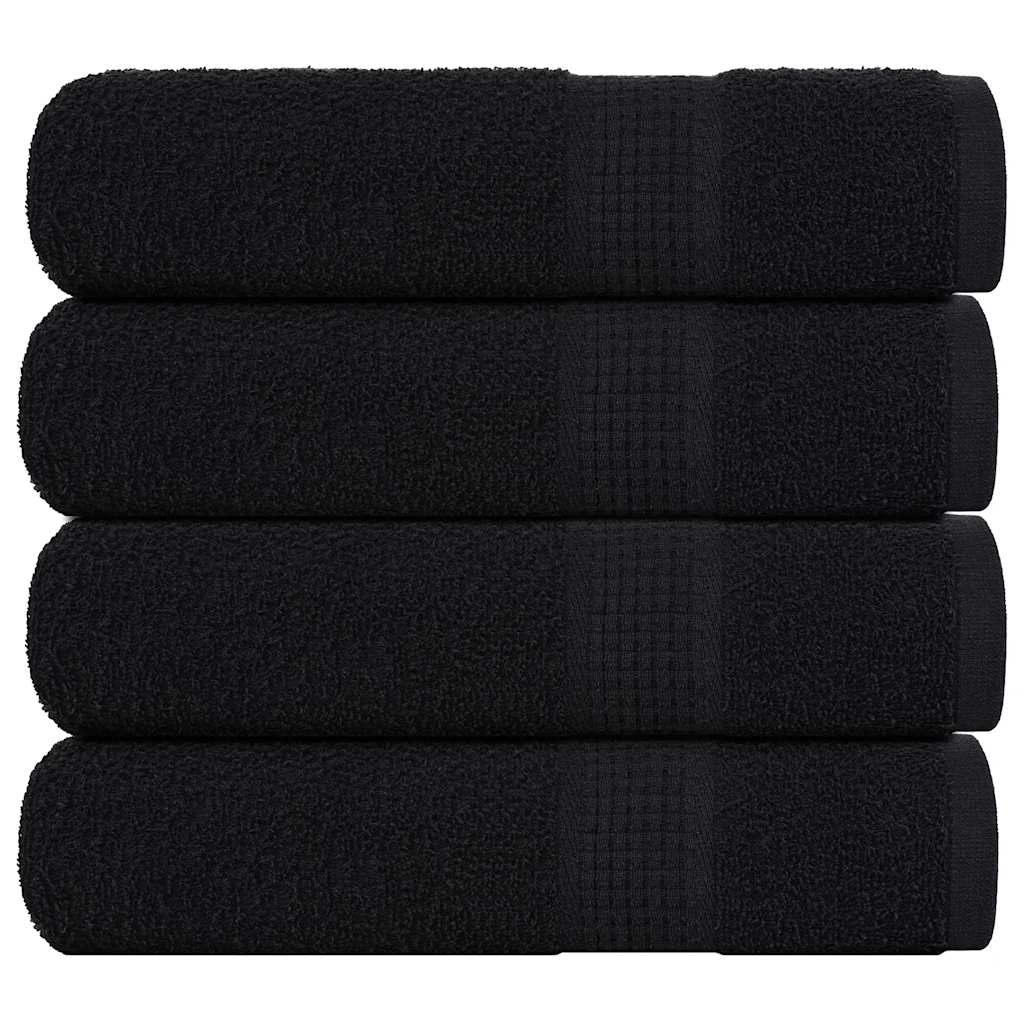 vidaXL Toallas de baño 4 uds negro 100x150 cm 360 gsm 100% algodón