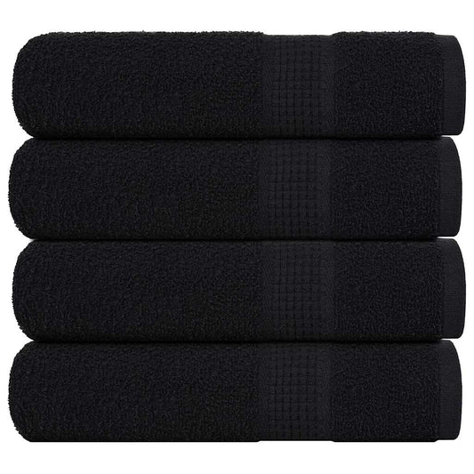 vidaXL Toallas de baño 4 uds negro 100x150 cm 360 gsm 100% algodón