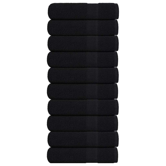 vidaXL Toallas de baño 10 uds negro 100x150 cm 360 gsm 100% algodón