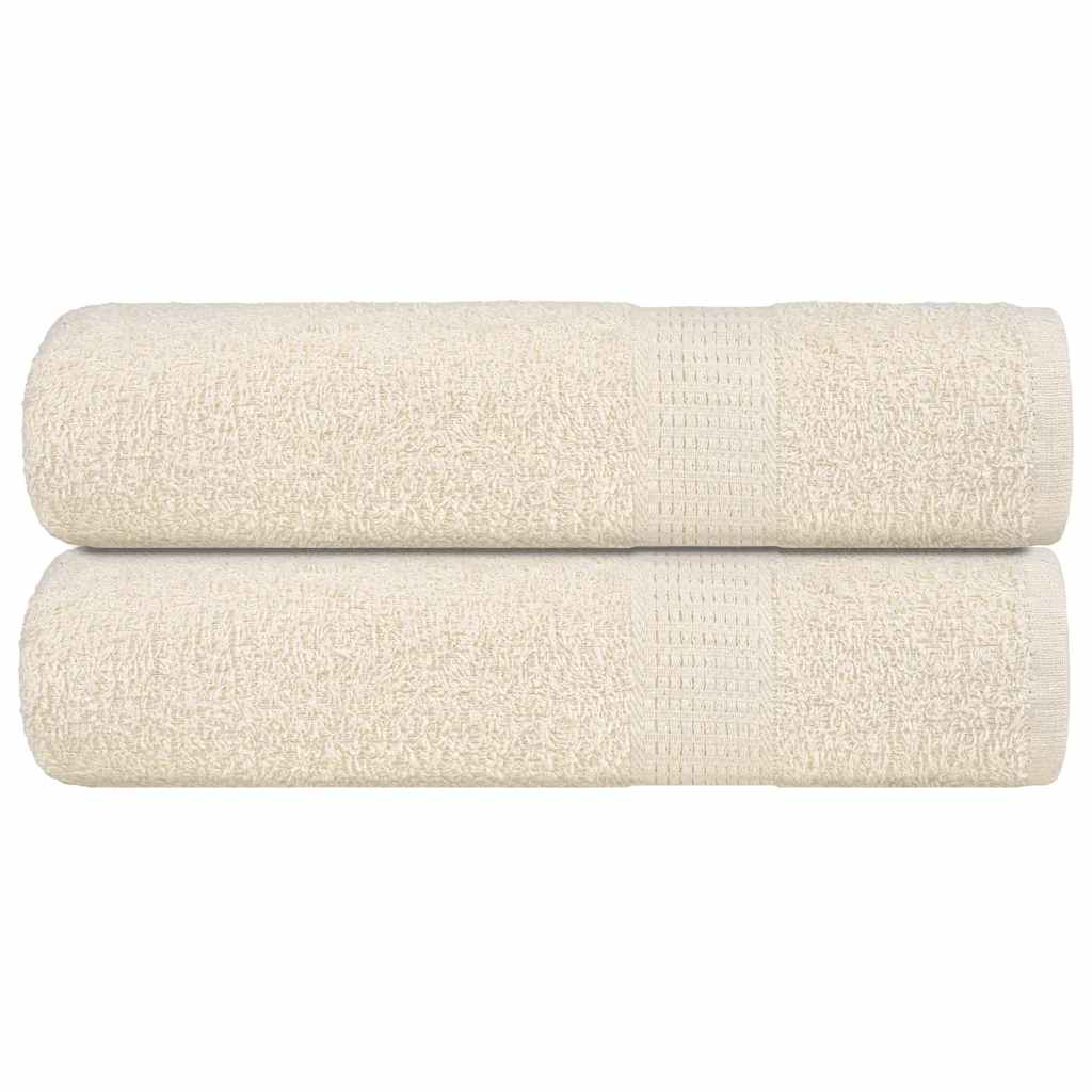 vidaXL Toallas de mano 2 uds 100% algodón crema 50x100 cm 360 gsm