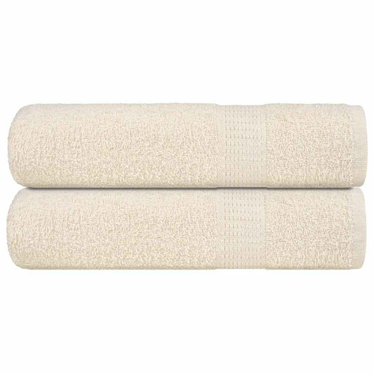 vidaXL Toallas de mano 2 uds 100% algodón crema 50x100 cm 360 gsm