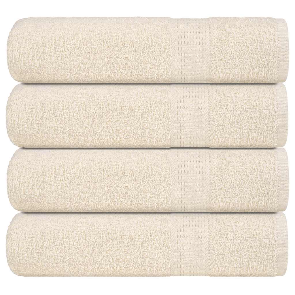 vidaXL Toallas de Mano 4 piezas Crema 50x100 cm 360 g/m² 100% Algodón