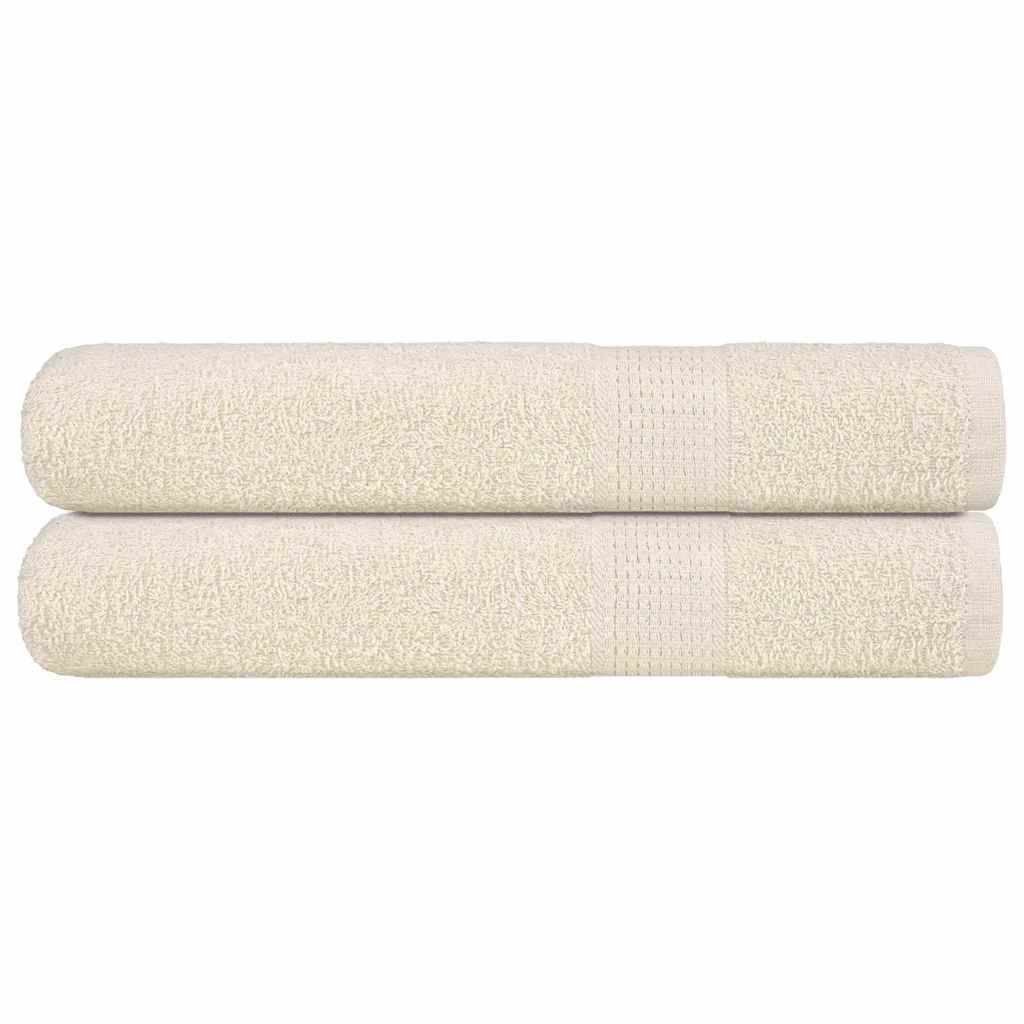 vidaXL Toallas 2 piezas Crema 100x200 cm 360 g/m² 100% Algodón