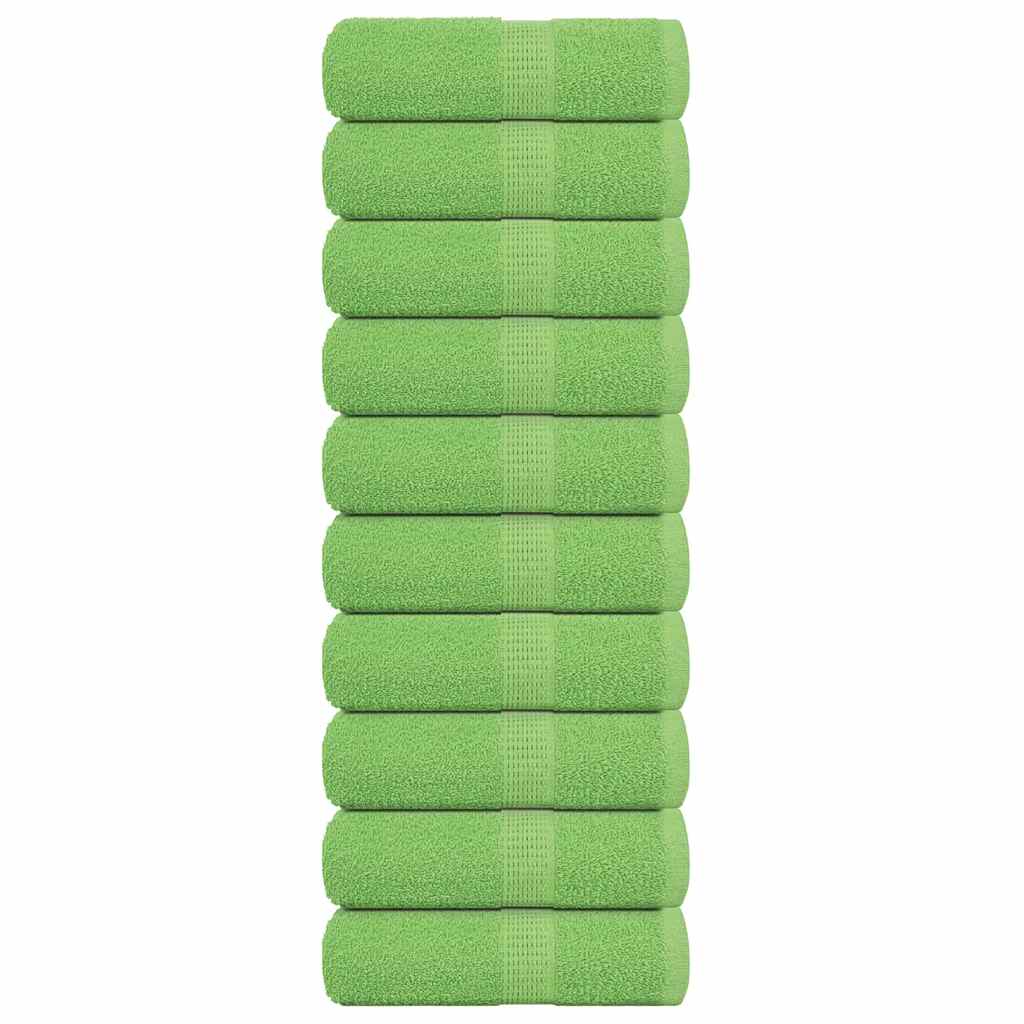 vidaXL Toallas 10 unidades 100% algodón verde manzana 30x30 cm 360 gsm