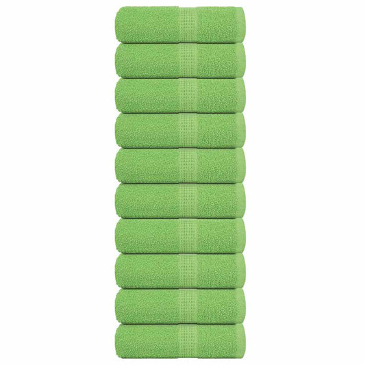 vidaXL Toallas 10 unidades 100% algodón verde manzana 30x30 cm 360 gsm