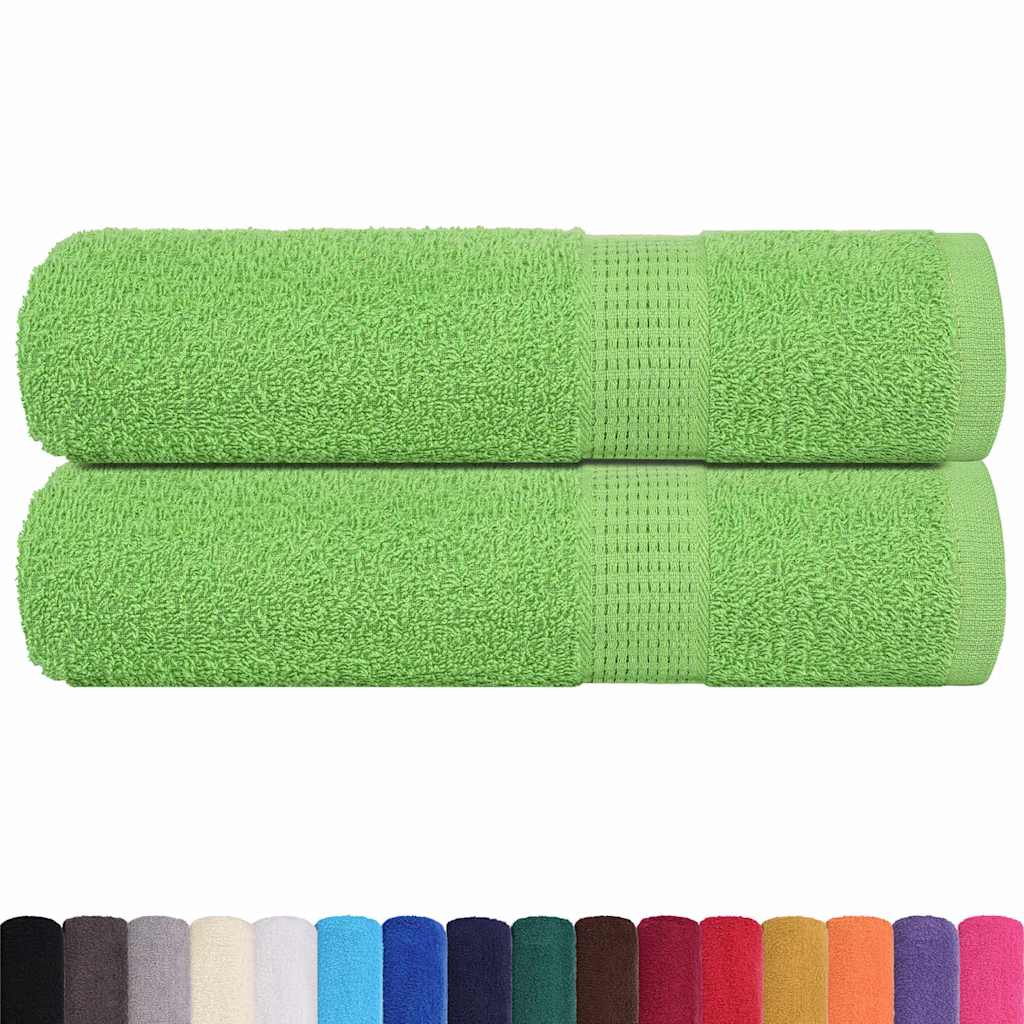 vidaXL Toallas de Mano 2 uds Verde Manzana 50x100 cm 360 gsm