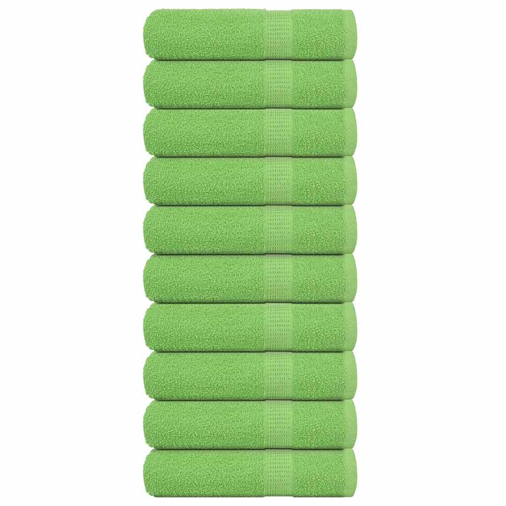 vidaXL Toallas de Mano 10 uds Verde Manzana 50x100 cm 360 gsm