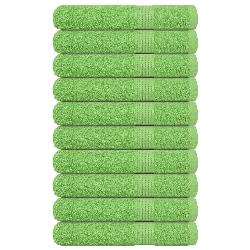 vidaXL Toallas de sauna 10 uds verde manzana 80x200 cm 360 gsm