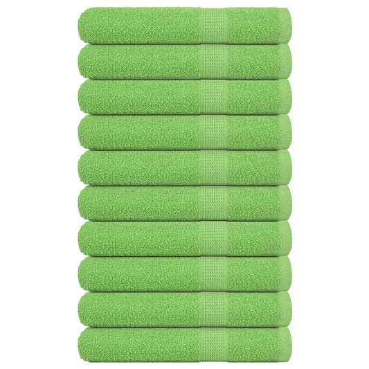 vidaXL Toallas de sauna 10 uds verde manzana 80x200 cm 360 gsm