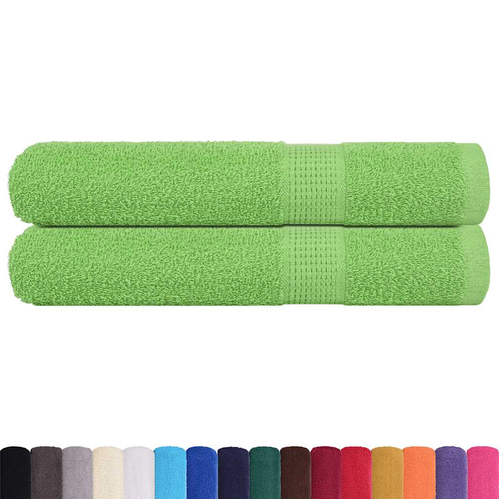 vidaXL Toallas 2 uds verde manzana 100x200 cm 360 gsm