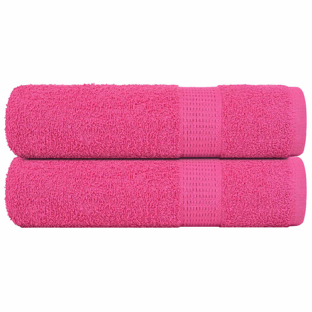 vidaXL Toallas de ducha 2 uds 100% algodón rosa 70x140 cm 360 gsm