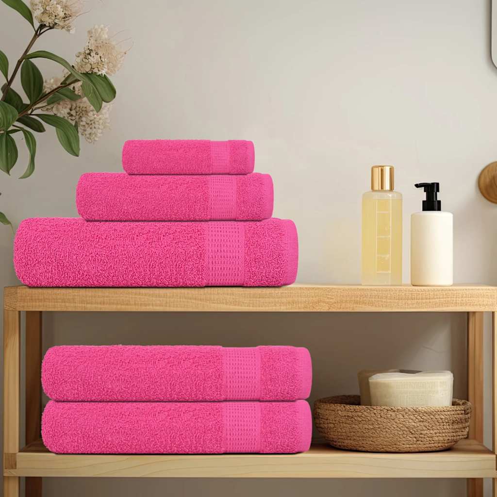 vidaXL Toallas de ducha 2 uds 100% algodón rosa 70x140 cm 360 gsm