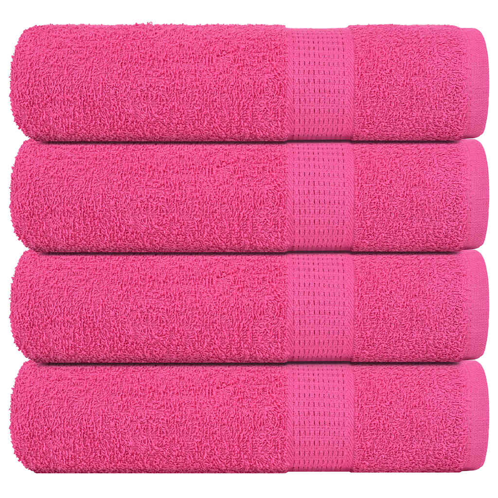 vidaXL Toallas de ducha 4 uds 100% algodón rosa 70x140 cm 360 gsm